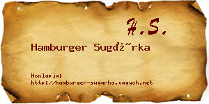 Hamburger Sugárka névjegykártya